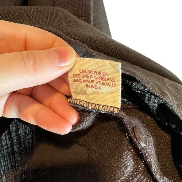 NWT Celtic Fusion Brown Lace Up Hooded Top Small Pagan Clothing - Picture 6 of 9